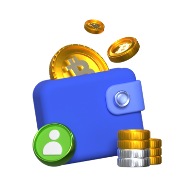 Personal Wallet Account For Saving With Bitcoins 3D Illustration 3D Graphic