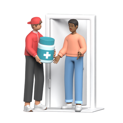 Medicine Delivery 3D Illustration 3D Graphic