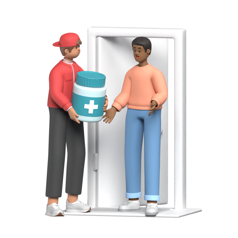 Medicine Delivery 3D Illustration