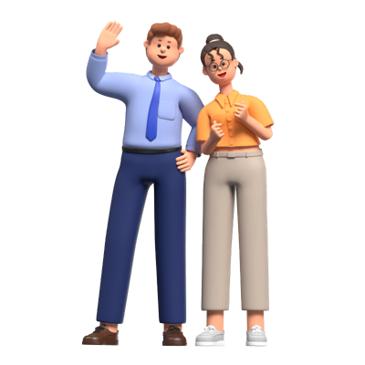 Businessman And Woman Greeting 3D Illustration 3D Graphic