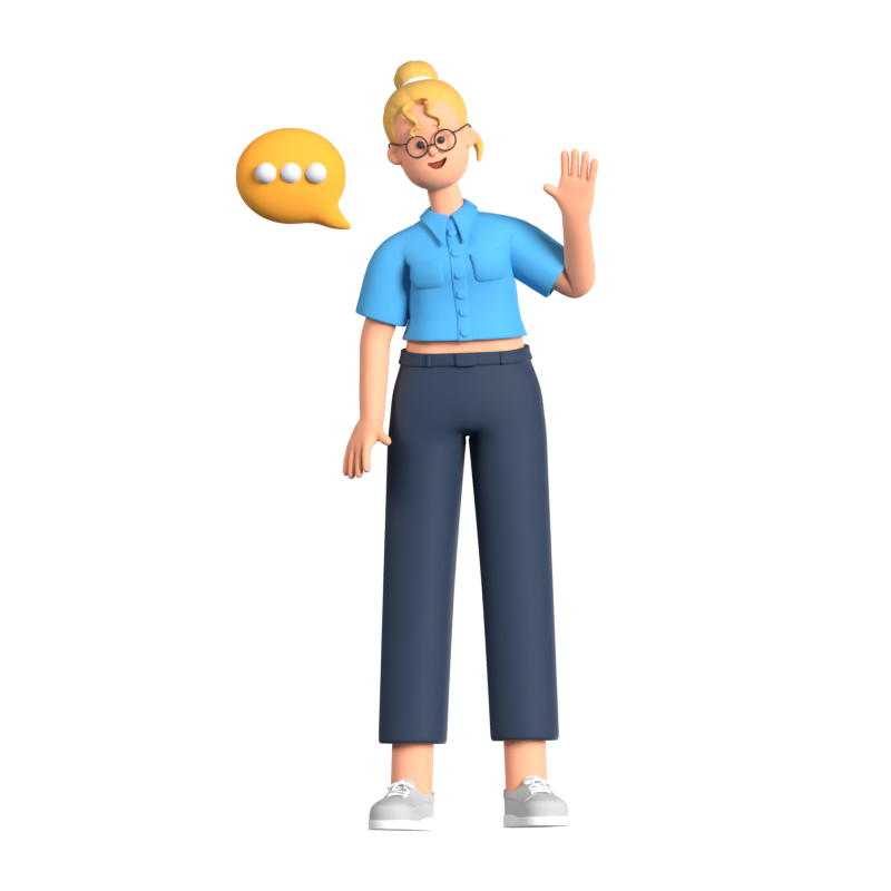 Woman Greeting 3D Illustration 3D Graphic