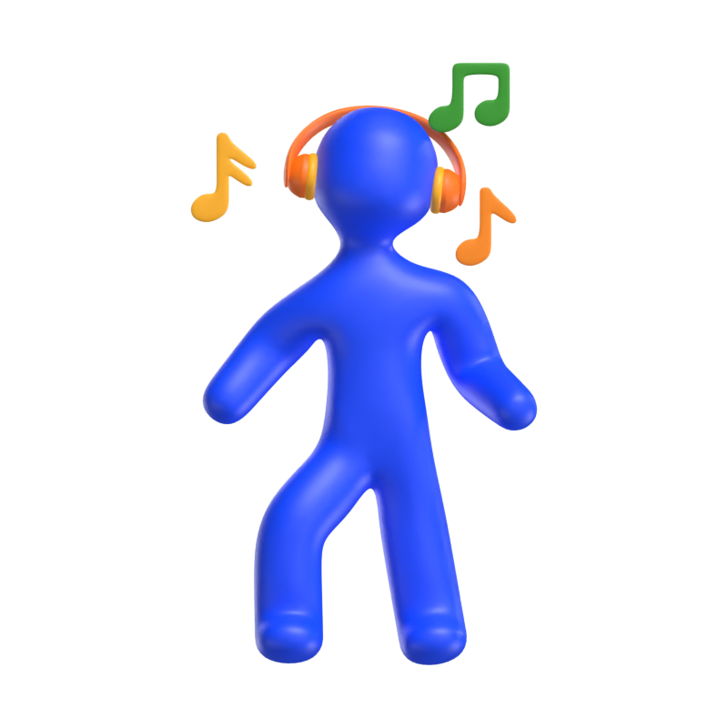 Listening Music 3D Model 3D Graphic