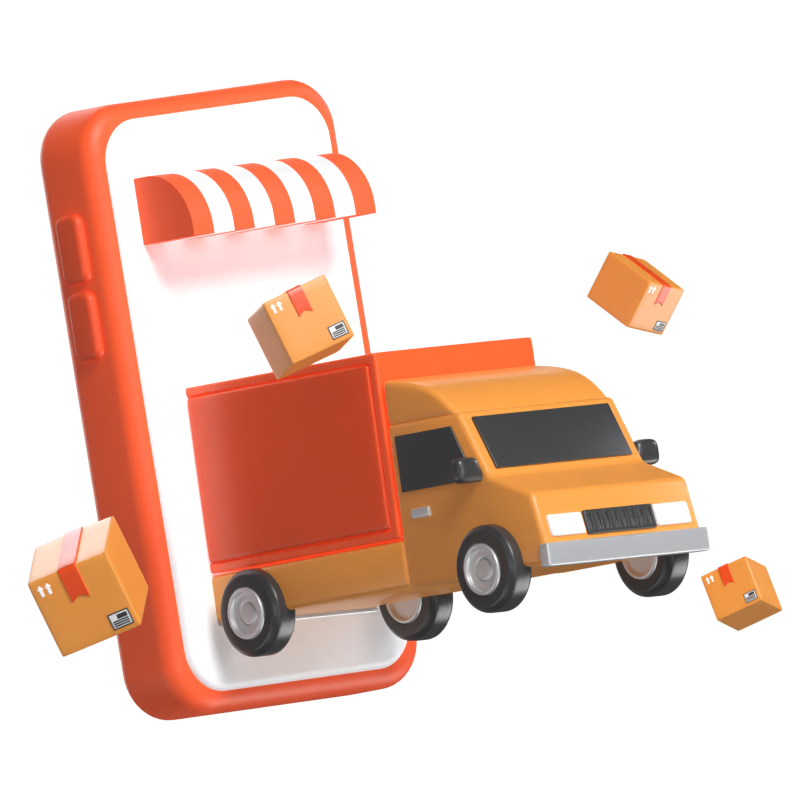 Online Delivery 3D Illustration