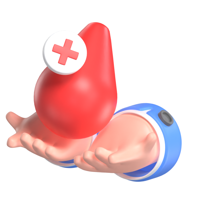 Donación de sangre Ilustración 3D