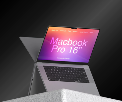 Macbook Pro 16'' 3D Mockup Apple Devices Set 3D Template