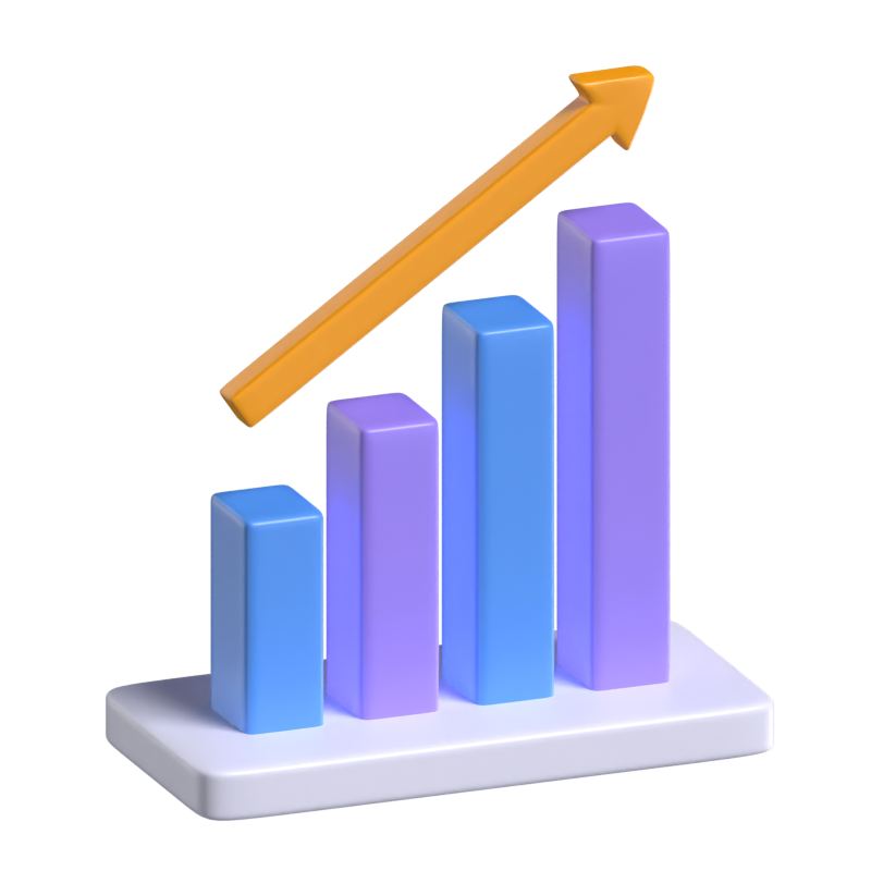 Increase Chart 3D Model 3D Graphic