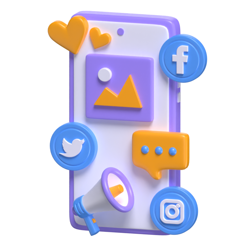 Social Media Marketing 3D Modell