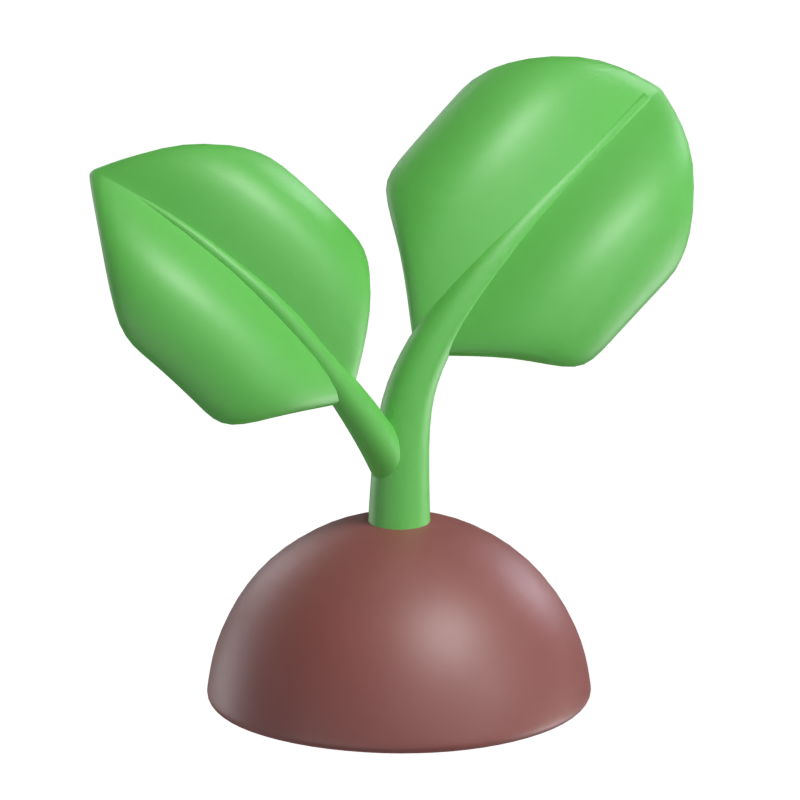 Modelo 3D de una planta verde