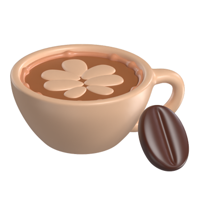 kaffee latte kunst 3d modell 3D Graphic