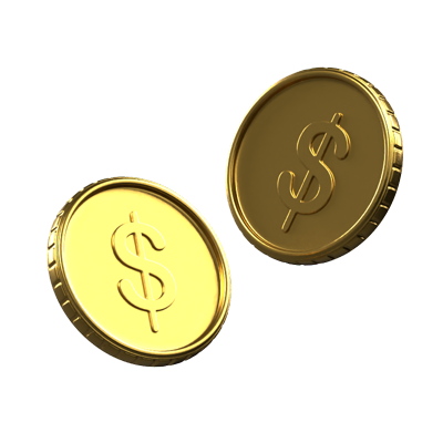 Two Coins Animated 3D Icon 3D Graphic