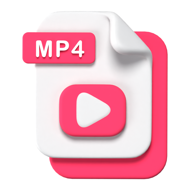 Mp4-Dateiformat 3D-Symbol 3D Graphic