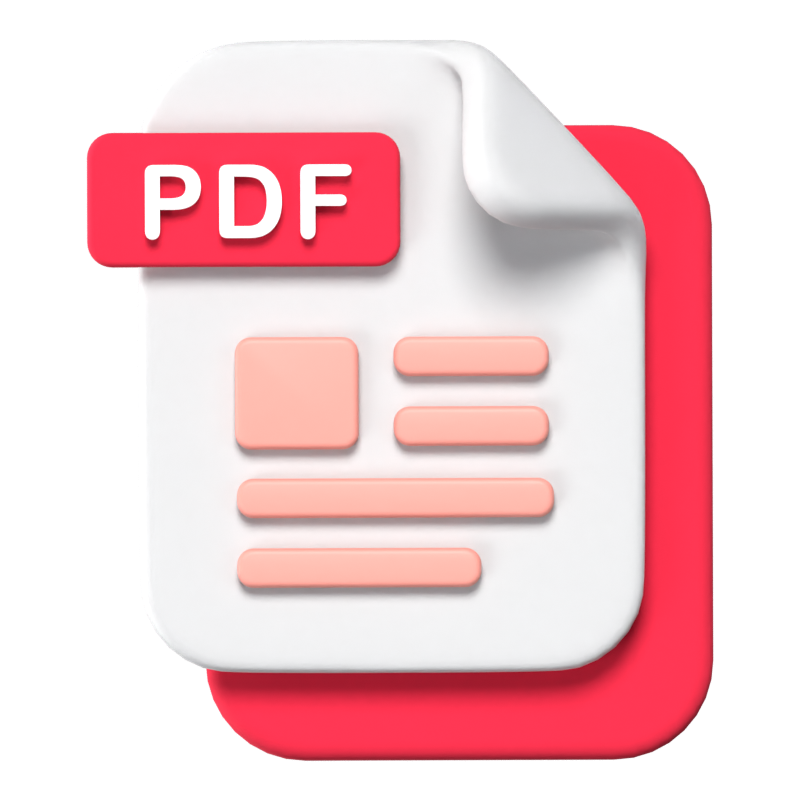 PDF 파일 형식 3D 아이콘 3D Graphic