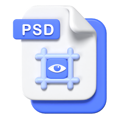 PSD File Format 3D Icon 3D Graphic