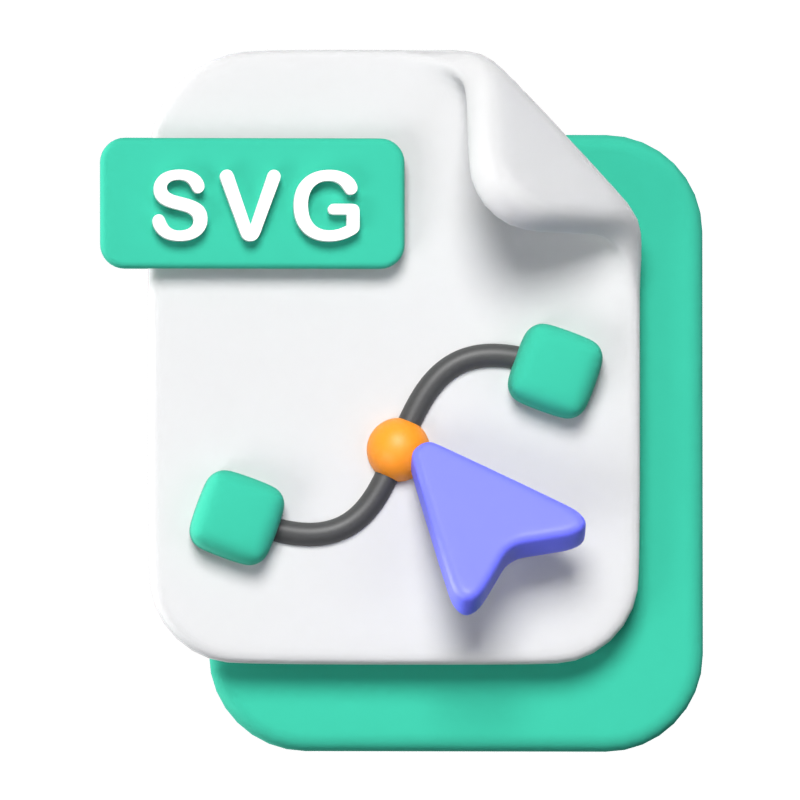 Ícone 3D em formato de arquivo SVG 3D Graphic