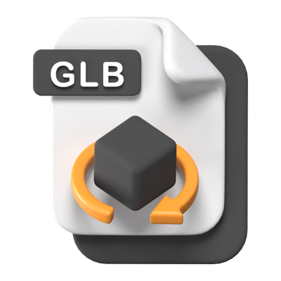 Icono 3D del formato de archivo GLB 3D Graphic