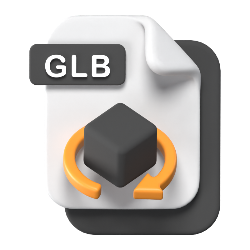 Icono 3D del formato de archivo GLB