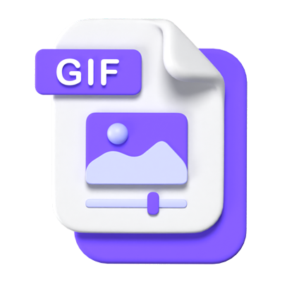 Icono 3D de formato de archivo GIF 3D Graphic