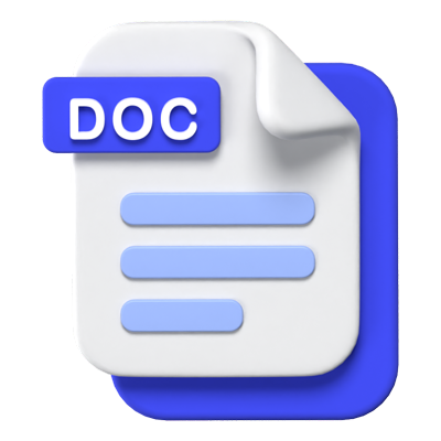 DOC File Format 3D Icon 3D Graphic