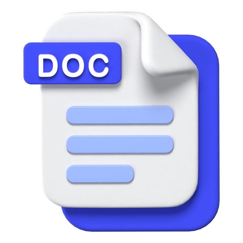 DOC File Format 3D Icon 3D Graphic