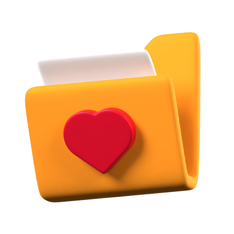 Love Folder Animated 3D Icon 3D Graphic