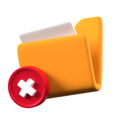 Delete Folder Animated 3D Icon 3D Graphic