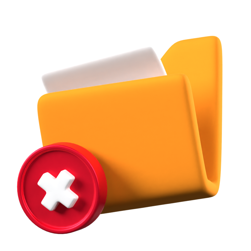 Delete Folder Animated 3D Icon 3D Graphic