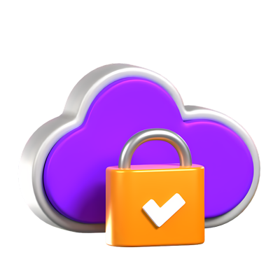 cloud security animiertes 3d-symbol 3D Graphic