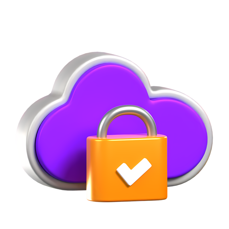 Cloud Security Animiertes 3D-Symbol 3D Graphic