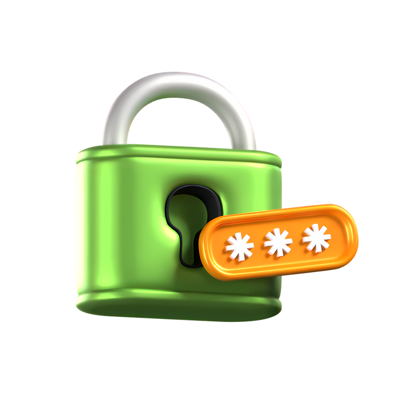 Password Protection Animated 3D Icon  3D Graphic