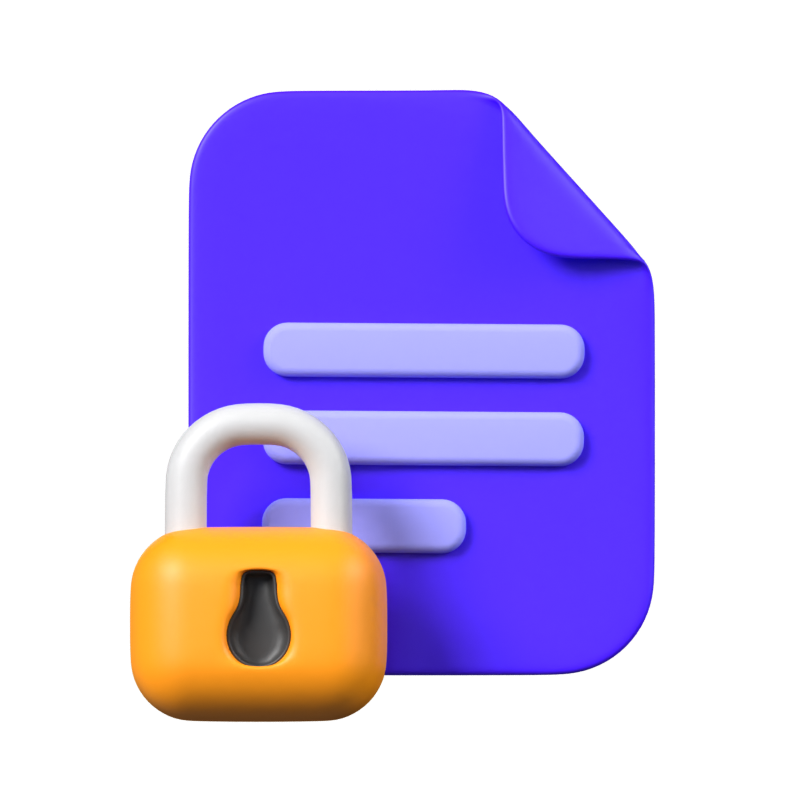 File Locked 3D Animated Icon 3D Graphic