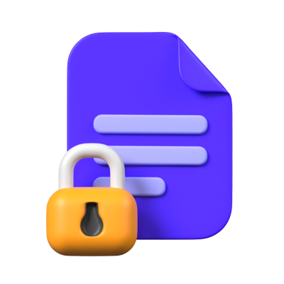 File Locked 3D Animated Icon 3D Graphic