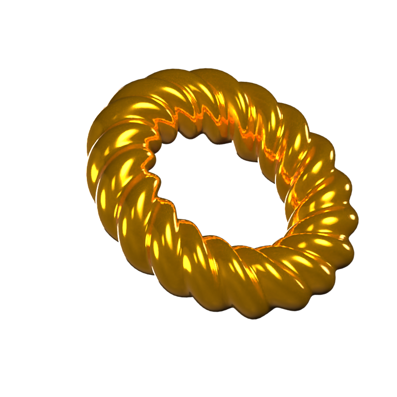 Twisted Circle Abstract Shape Animated 3D Icon 3D Graphic