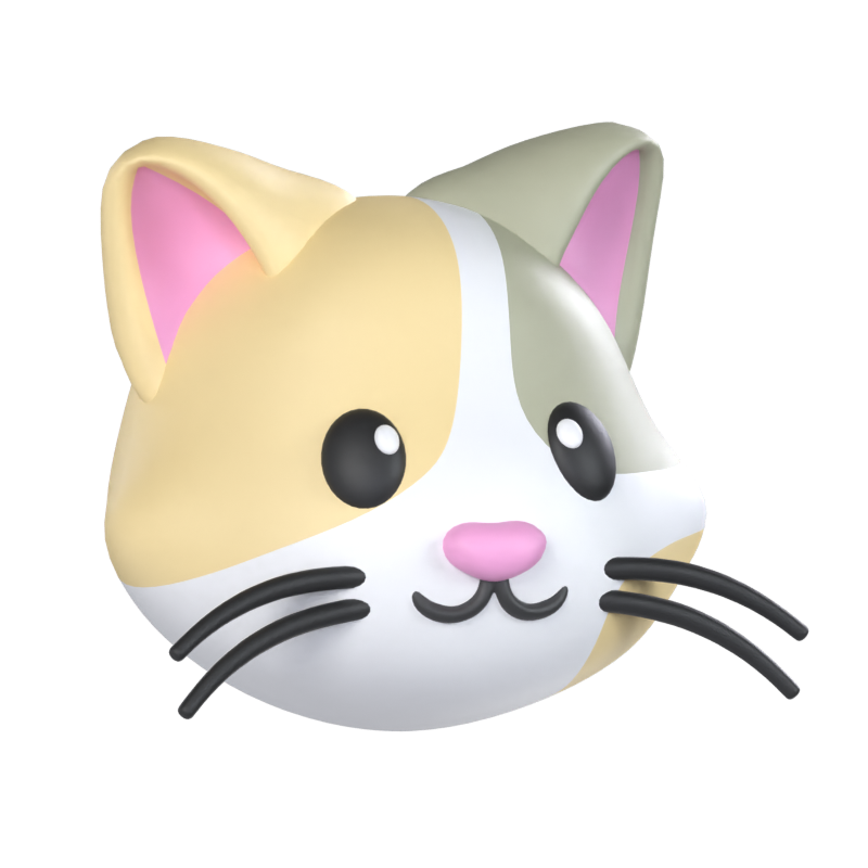 猫頭部3Dモデル 3D Graphic