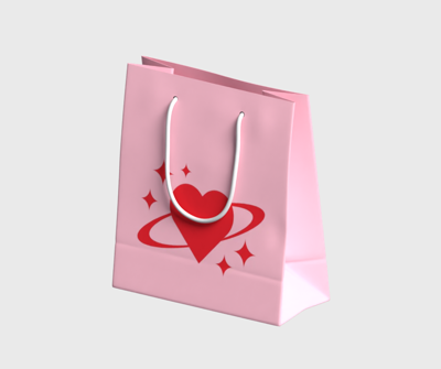 Branding Kit Ice Cream Shopping Paper Bag 3D Mockup 3D Template