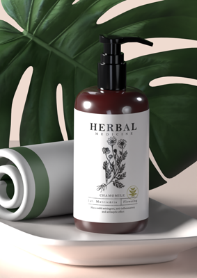 Shampoo Branding Kit In Bathroom 3D Mockup 3D Template