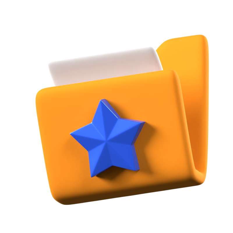 Favorite Folder Animated 3D Icon 3D Graphic