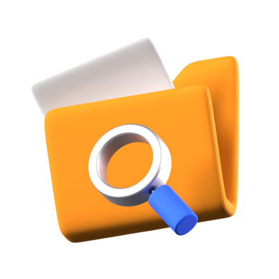 Searching Folder Animated 3D Icon 3D Graphic