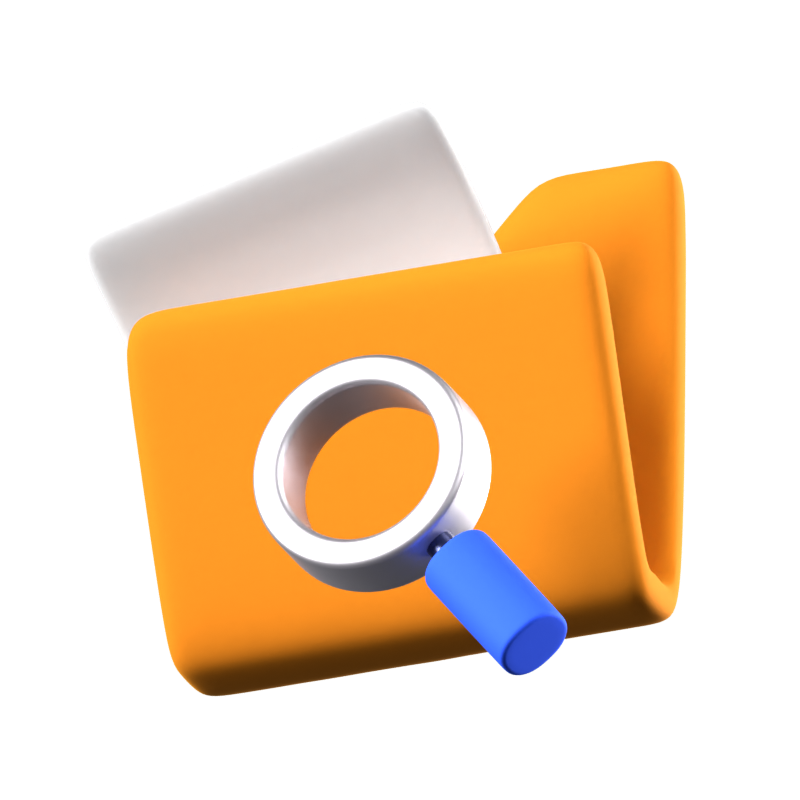 Searching Folder Animated 3D Icon 3D Graphic