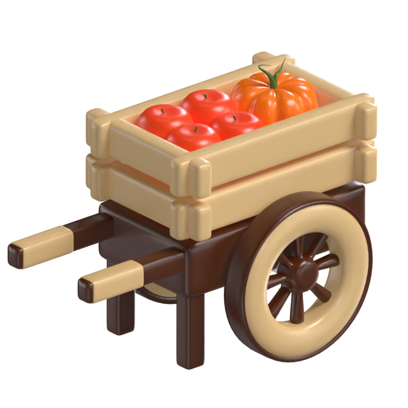 Vegetable Cart 3D Model