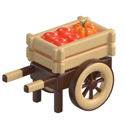 Vegetable Cart 3D Model 3D Graphic