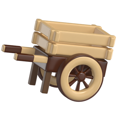 holzwagen 3d modell 3D Graphic