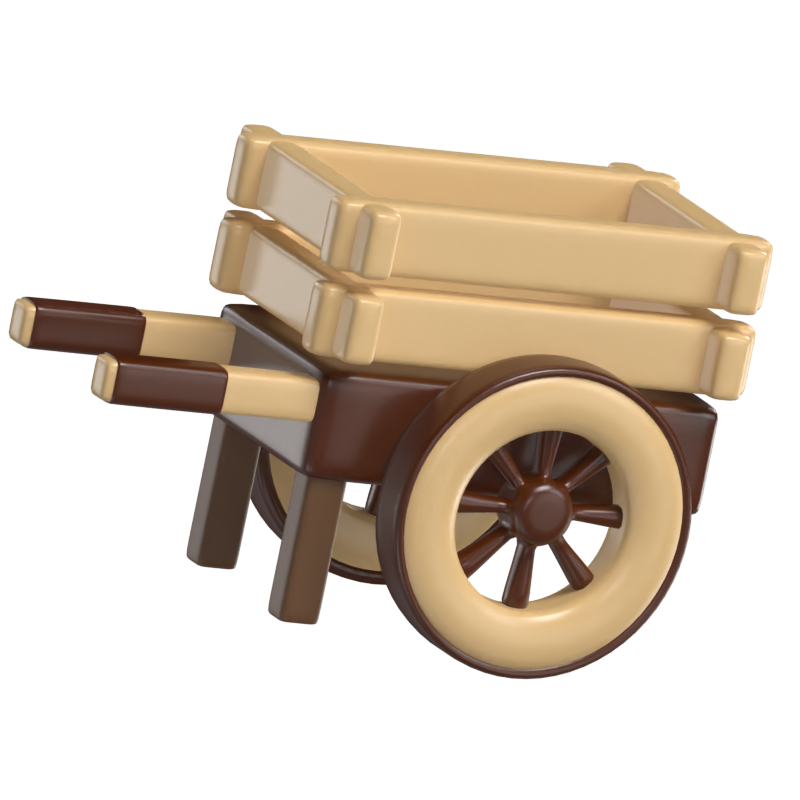 Holzwagen 3D Modell 3D Graphic