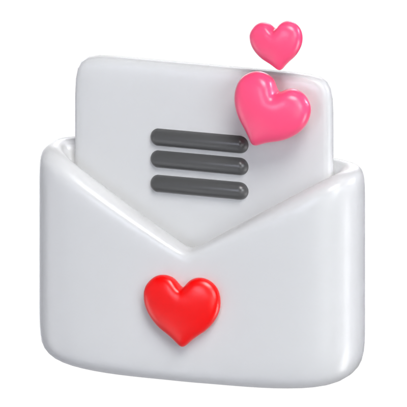 Wedding Email 3D Model 3D Graphic