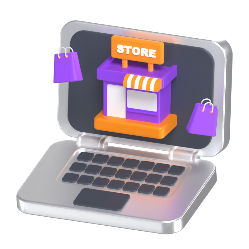 Online Store 3D Illustration