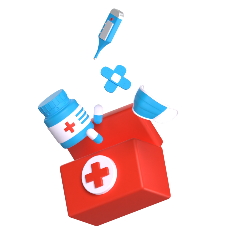 Ilustração 3D de kit médico 3D Graphic