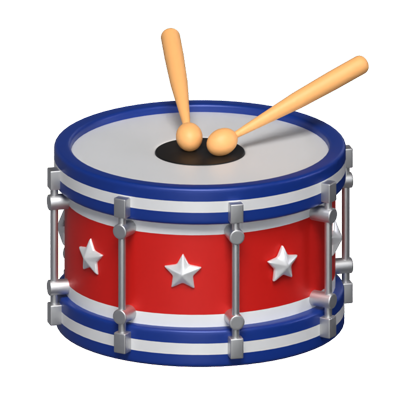 American Themed Drum 3D Model 3D Graphic