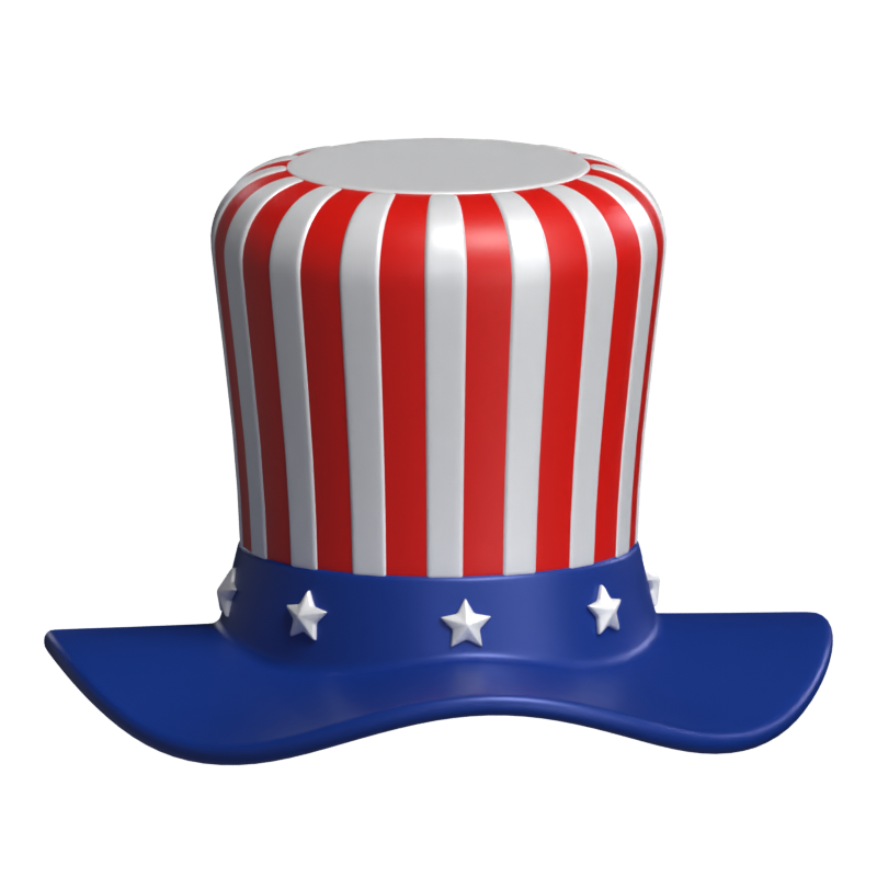 American Themed Hat 3D Model