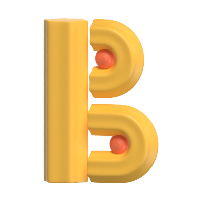 b文字3dモデル 3D Graphic