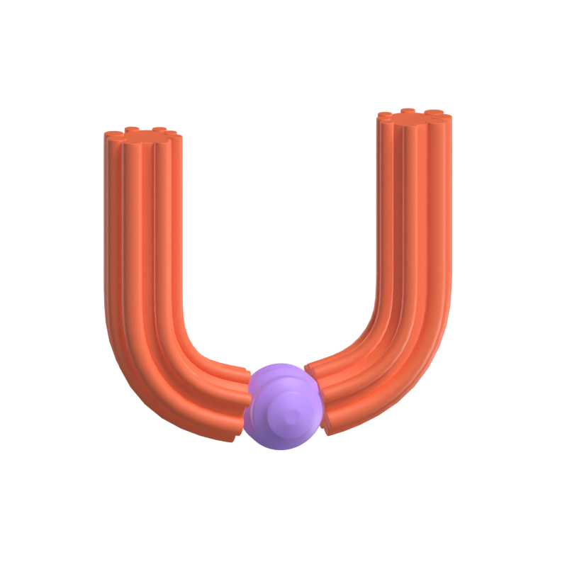 U 문자 3D 모델