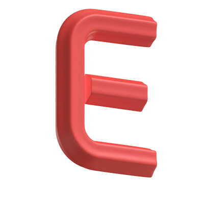 E Letter 3D Model 3D Graphic